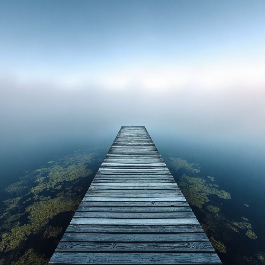 Empty pier at dawn