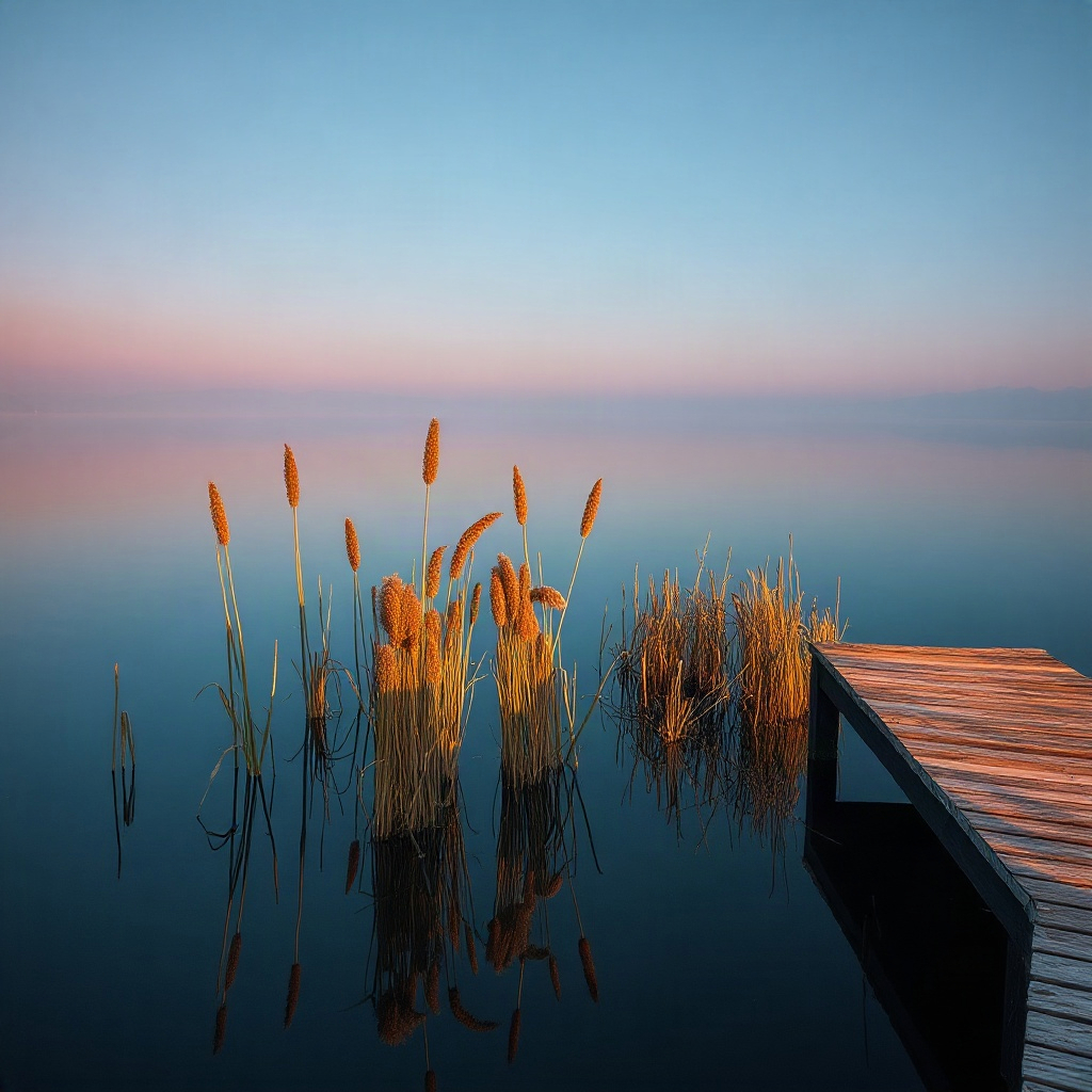 Cove reflection on glass water